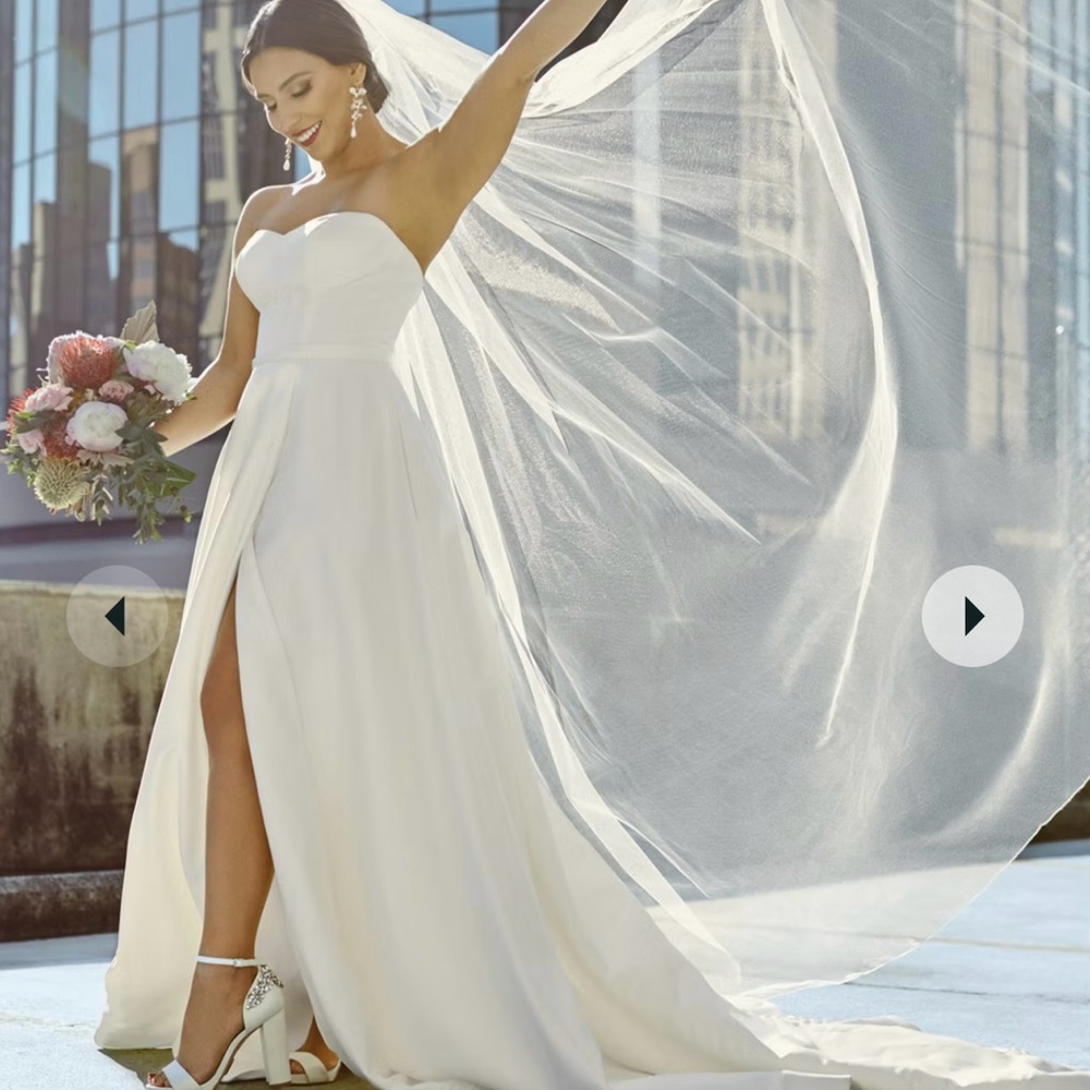 Satin ivory wedding dress